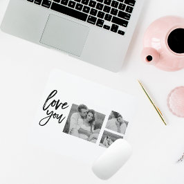 Alfombrilla De Ratón Collage moderno Couple Photo & Love You Beauty Gif