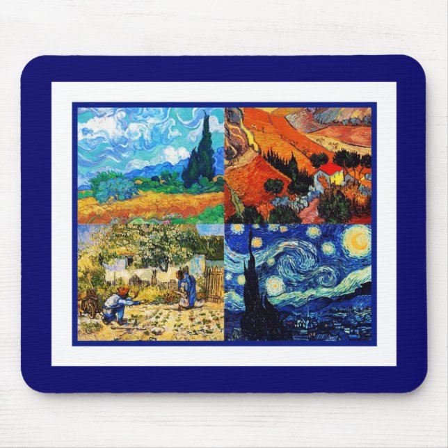 Alfombrilla De Ratón Collage Mousepad Art Van Gogh (Frente)