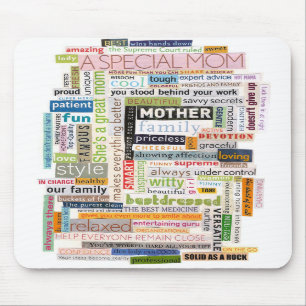 Alfombrilla De Ratón Collage Mousepad de la palabra de la mamá
