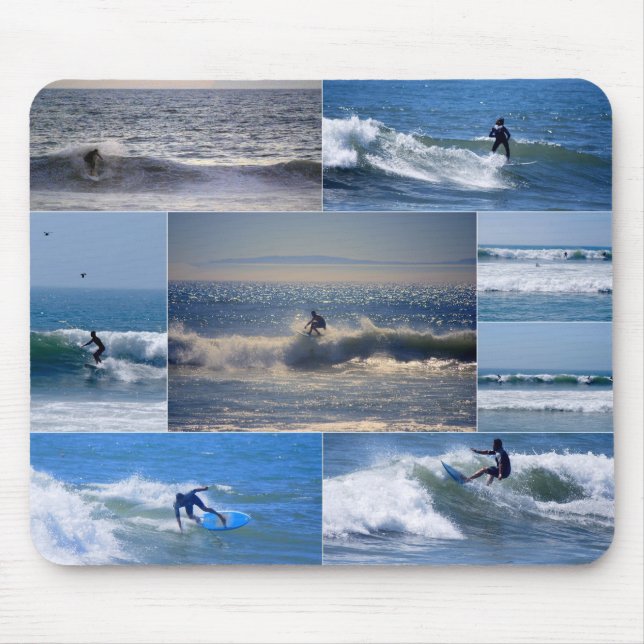 Alfombrilla De Ratón Collage Mousepad de las personas que practica surf (Frente)