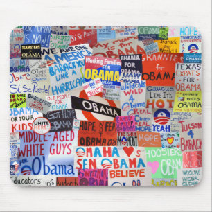 Alfombrilla De Ratón Collage Mousepad del Rótulo de Obama