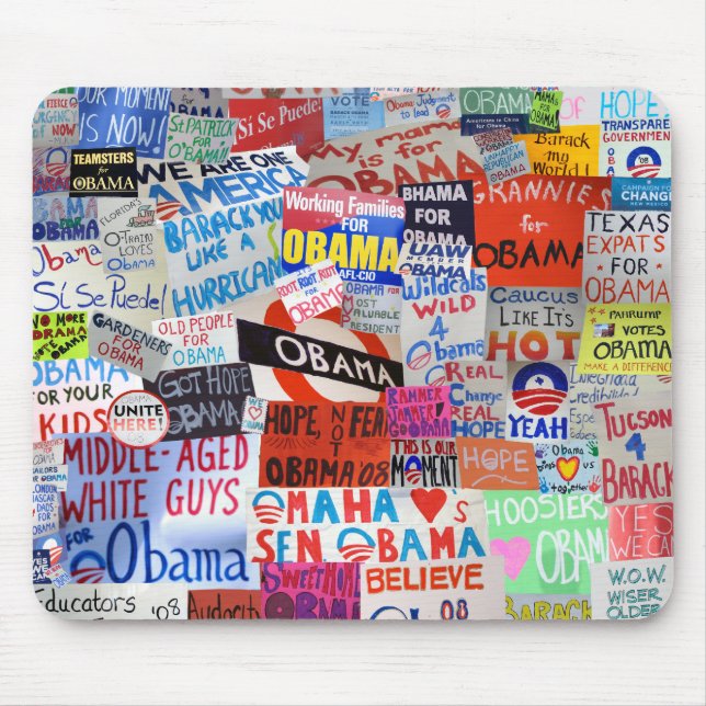 Alfombrilla De Ratón Collage Mousepad del Rótulo de Obama (Frente)