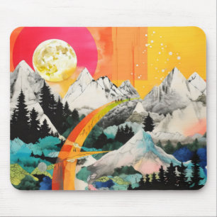 Alfombrilla De Ratón Collage paisajístico colorido