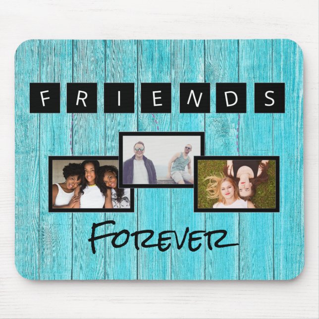 Alfombrilla De Ratón Collage personalizado de fotos de plantillas de dí (Frente)