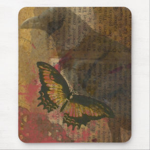 Alfombrilla De Ratón Collage Raven Grunge
