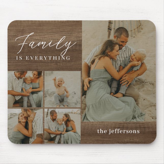 Alfombrilla De Ratón Collage Rústico Moderno Mousepad personalizado (Frente)