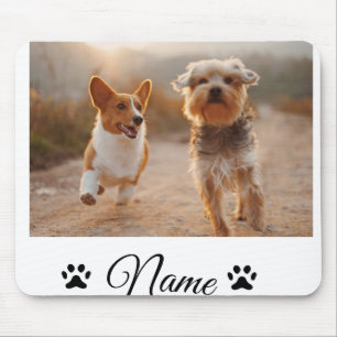 Alfombrilla De Ratón Collage simple de fotos con nombres de animales co