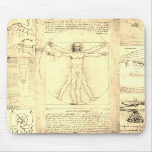 Alfombrilla De Ratón Collage vitruviano Da Vinci