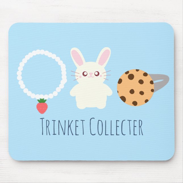 Alfombrilla De Ratón Collar Cuto De Fresas, Conejo Y Anillo (Frente)