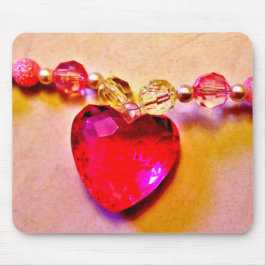 Alfombrilla De Ratón Collar del corazón rosado