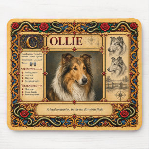 Alfombrilla De Ratón Collie, Arte de Bestiario Medieval