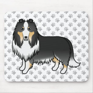 Alfombrilla De Ratón Collie Áspero Tricolor Perro de Dibujos Animados L
