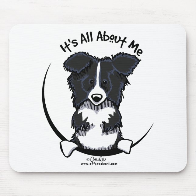 Alfombrilla De Ratón Collie de borde todo sobre mí (Frente)