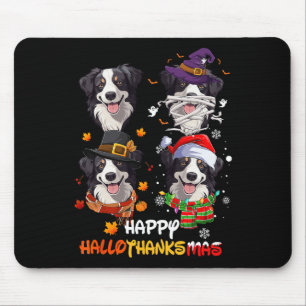 Alfombrilla De Ratón Collie Dog de la frontera Hallothanksmas Halloween