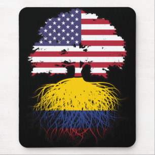 Alfombrilla De Ratón Colombia Bandera de raíces colombianas norteameric