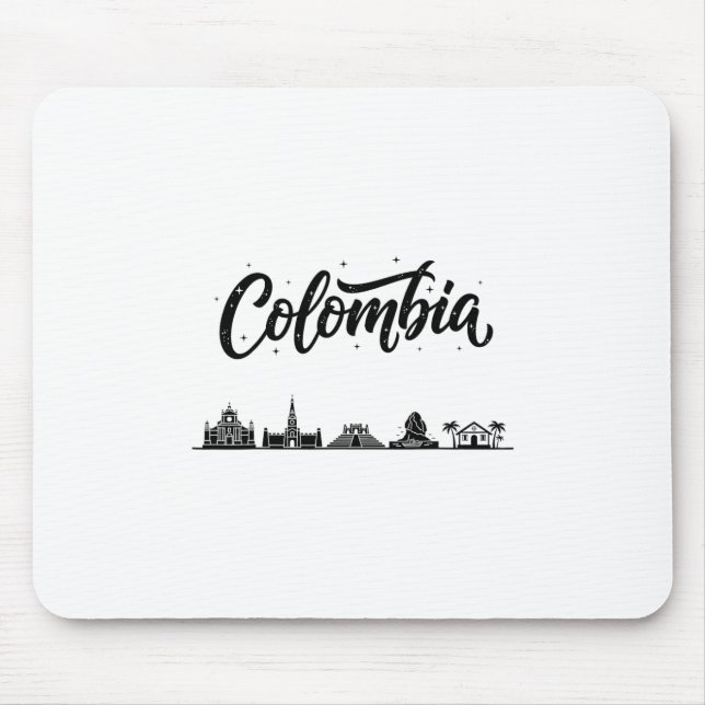 Alfombrilla De Ratón Colombia Skyline Travel Vacation Outfits  (Frente)