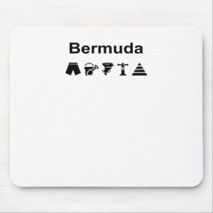 Alfombrilla De Ratón Color claro de los iconos monotónicos de las Bermu
