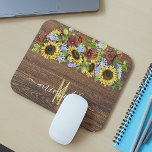 Alfombrilla De Ratón Color de agua de girasol de madera rústica persona<br><div class="desc">Este diseño se creó a través del arte digital. Puede ser personalizado en el área de proporcionar o personalizar eligiendo la opción de pulsar para personalizar y cambiando el nombre, las iniciales o las palabras. También puede cambiar el color y estilo del texto o eliminar el texto para un diseño...</div>