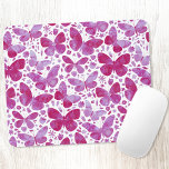 Alfombrilla De Ratón Color de agua de mariposa rosa<br><div class="desc">Magenta pintura de mariposa color rosa y blanco acuático. Arte original de Nic Squirrell.</div>