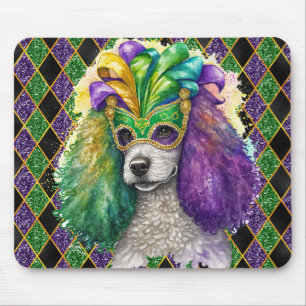 ALFOMBRILLA DE RATÓN COLOR DE AGUA MARDI GRAS PERRO DE POODLE FRANCÉS