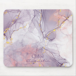 Alfombrilla De Ratón Color de agua Morado Alcohol rosa Tinta purpurina 