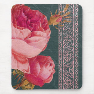 Alfombrilla De Ratón COLOR DE ROSA BOHEMIO en AZUL ROSADO y VERDE