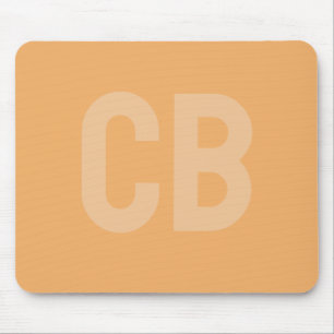 Alfombrilla De Ratón Color de tendencia Naranja suave Monograma Mousepa