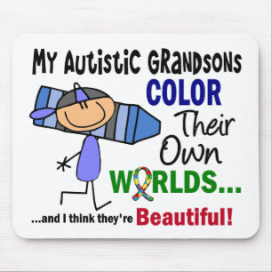Alfombrilla De Ratón COLOR del autismo SUS PROPIOS nietos de los MUNDOS