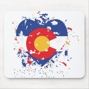Alfombrilla De Ratón Colorado-Heart-Paint-Splatter