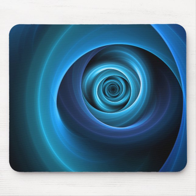 Alfombrilla De Ratón Colores azules espirales 3D Resumen arte fractal m (Frente)