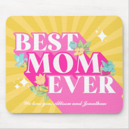 Alfombrilla De Ratón Colores brillantes Tipografía Retro Mejor Mamá Nun