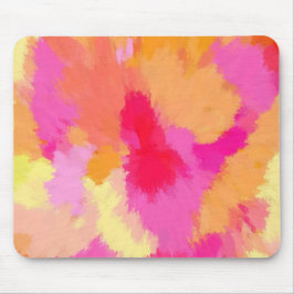 Alfombrilla De Ratón Colores de agua rosas, Naranjas y amarillas
