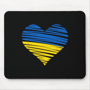 Alfombrilla De Ratón Colores de bandera de corazón ucraniano azul amari