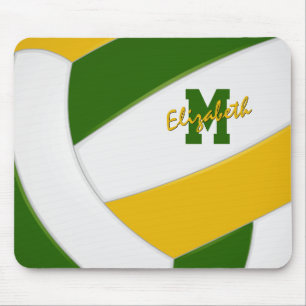 Alfombrilla De Ratón colores de equipo de voleibol personalizados verde
