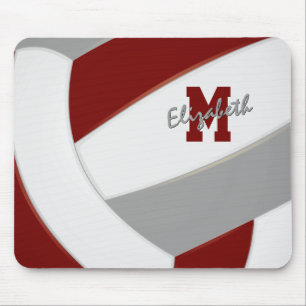 Alfombrilla De Ratón colores de equipo gris marrón voleibol personaliza