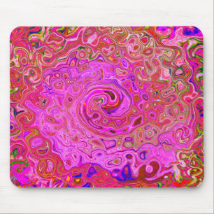 Alfombrilla De Ratón Colores de Marcado Rosado Caliente Resumen Swirl R