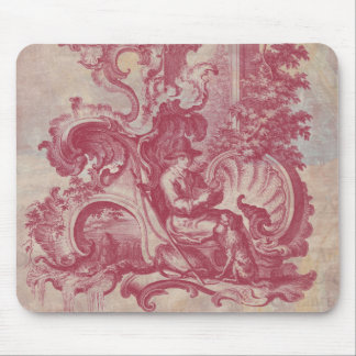 Alfombrilla De Ratón Colores rojos de Toile Pompeya del vintage francés