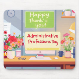 Alfombrilla De Ratón Colorful Admin Appreciation Desk Illustration