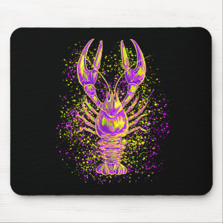 Alfombrilla De Ratón Colorful Mardi Gras Crawfish Paint Louisiana Men W