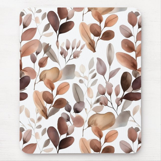 Alfombrilla De Ratón Colorida acuarela Eucalyptus deja boho rústico (Frente)