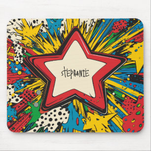 Alfombrilla De Ratón Colorida explosión de arte pop de historietas