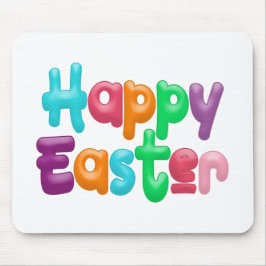 Alfombrilla De Ratón Colorida tipografía feliz de Pascua | Mousepad