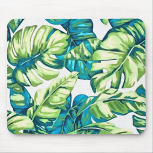 Alfombrilla De Ratón Coloridas hojas tropicales de Banana y Monstera