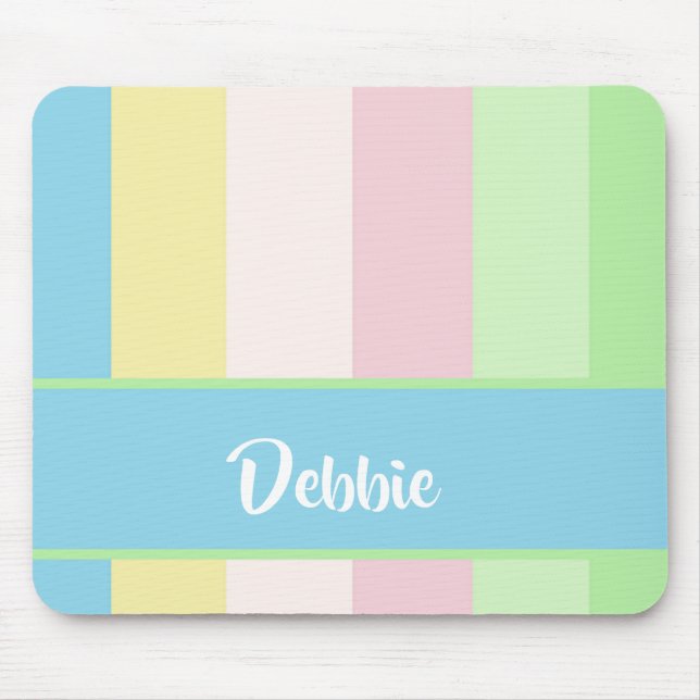 Alfombrilla De Ratón Coloridas rayas de paleta pastel (Frente)