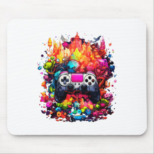 Alfombrilla De Ratón Colorido controlador de videojuegos Tie Dye Guay G
