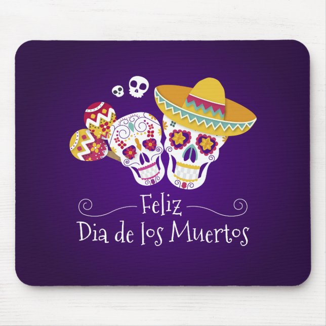 Alfombrilla De Ratón Colorido Día de los Muertos | Mousepad (Frente)