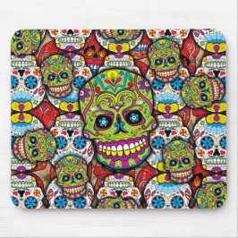 Alfombrilla De Ratón Colorido Día de los Muertos Skulls