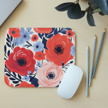Alfombrilla De Ratón Colorido moderno rojo blanco azul acuarela Floral<br><div class="desc">La colorida almohadilla de ratón floral de color blanco rojo y azul rojo moderno presenta un diseño moderno de flores rojas y azules sobre un fondo blanco. Diseñado por Evco Studio www.zazzle.com/store/evcostudio</div>
