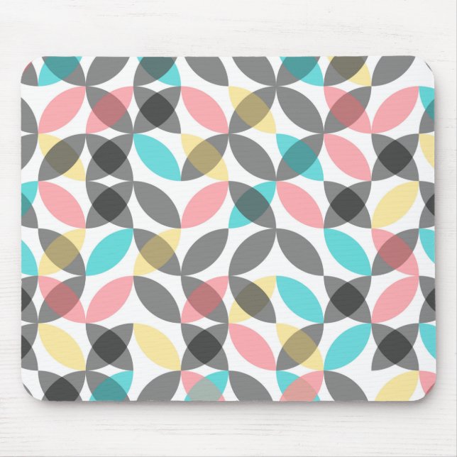 Alfombrilla De Ratón Colorido, moderno y alegre geométrico circular (Frente)