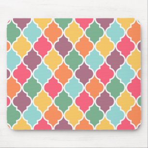 Alfombrilla De Ratón Colorido patrón de quatrefoil oriental